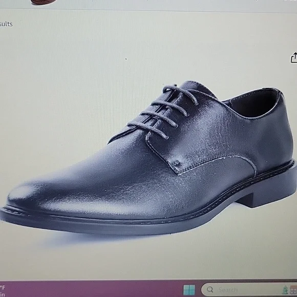 Mofri black men's dress shoes lace up oxford tuxedo shoes classic 10 Like New… - Picture 3 of 10